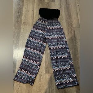 Tube top/ wide leg pant romper size large